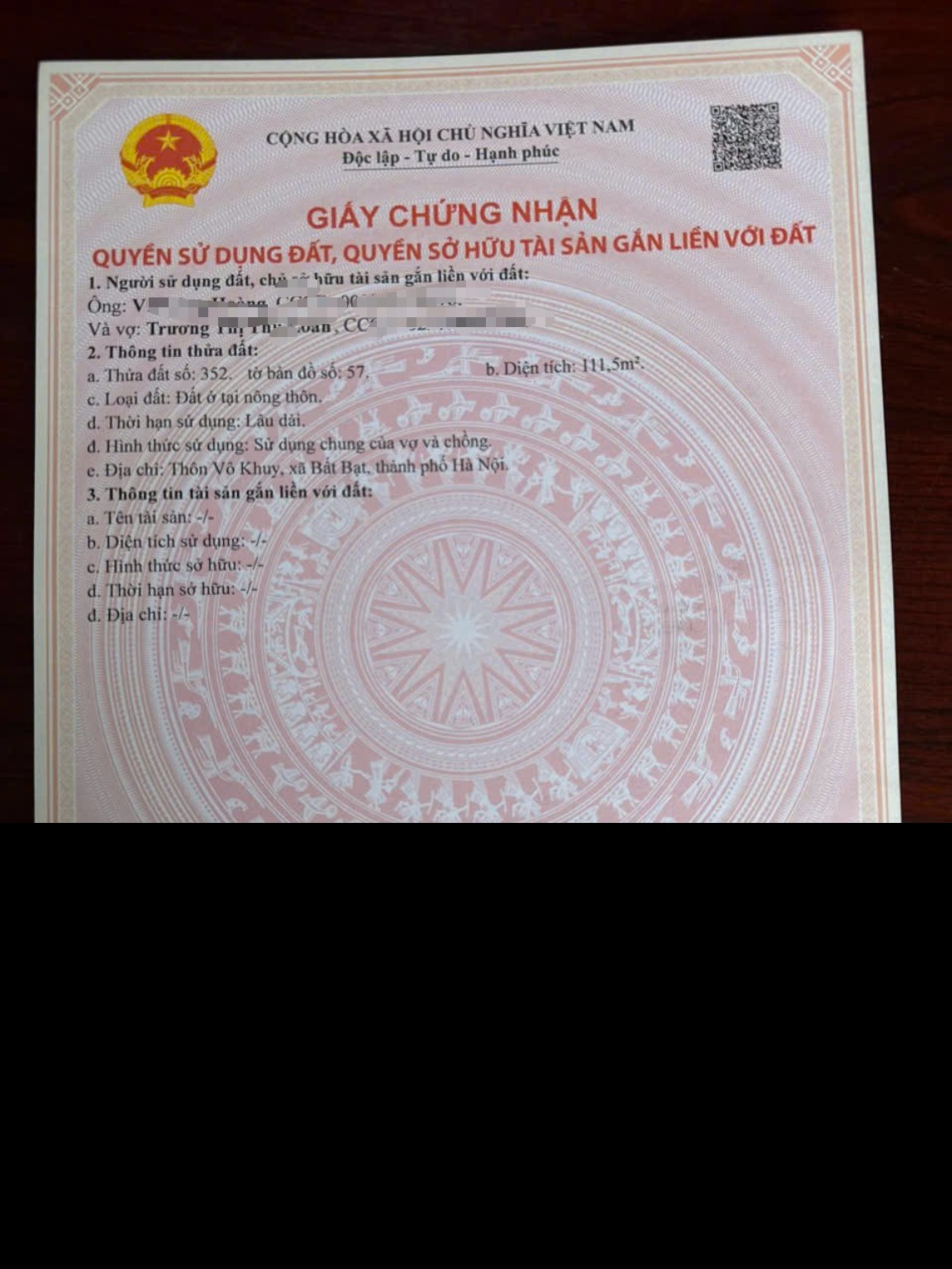 Ảnh giấy chứng nhận BV10 đã che thông tin cá nhân