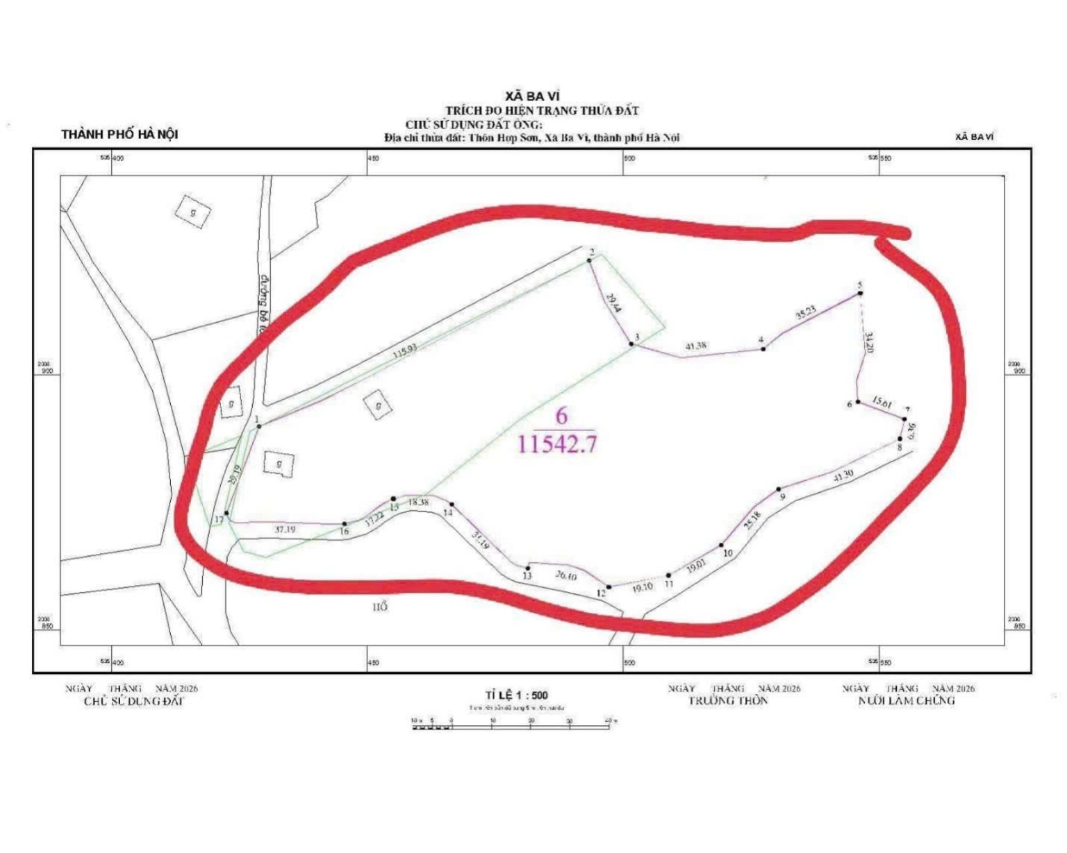 BV13 — bản trích đo hiện trạng