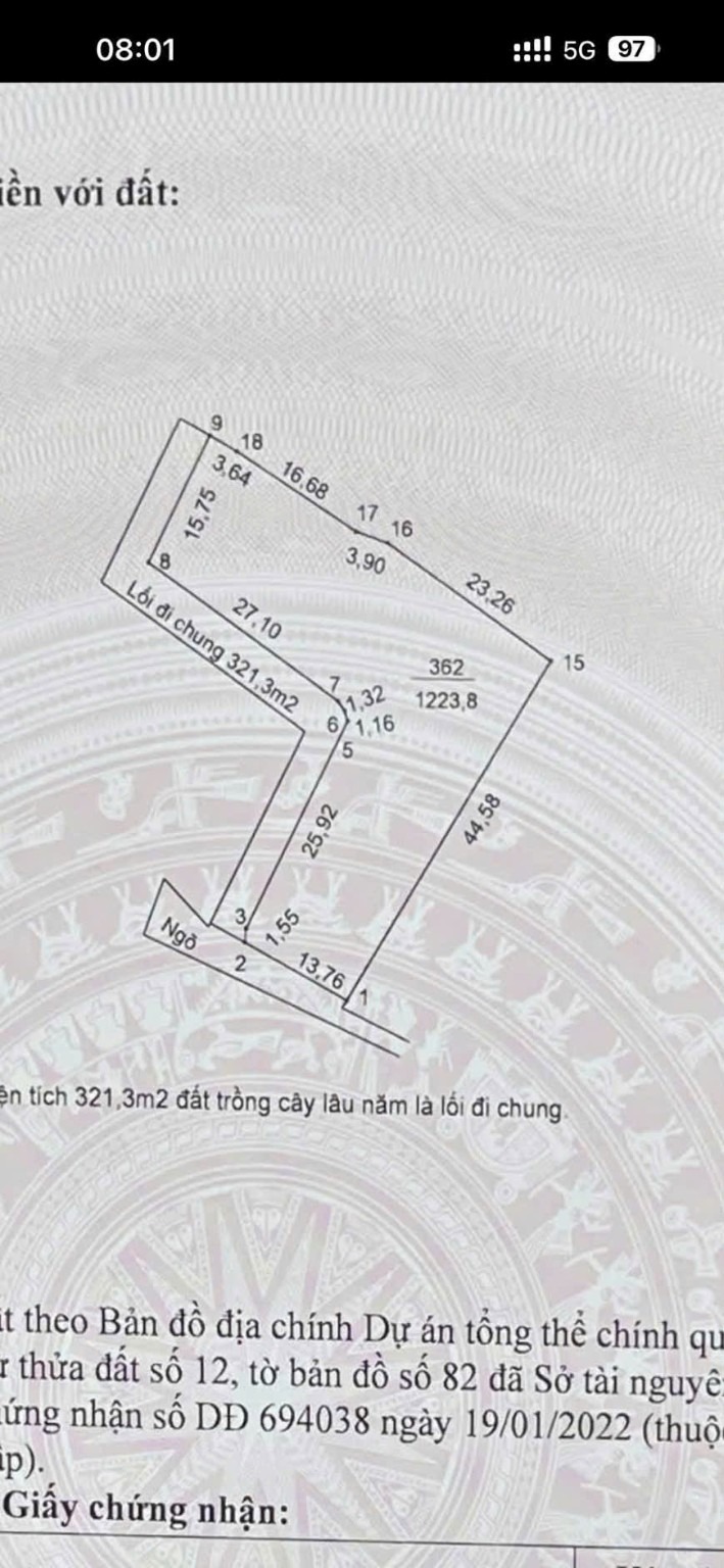 Ảnh giấy chứng nhận lô BV20